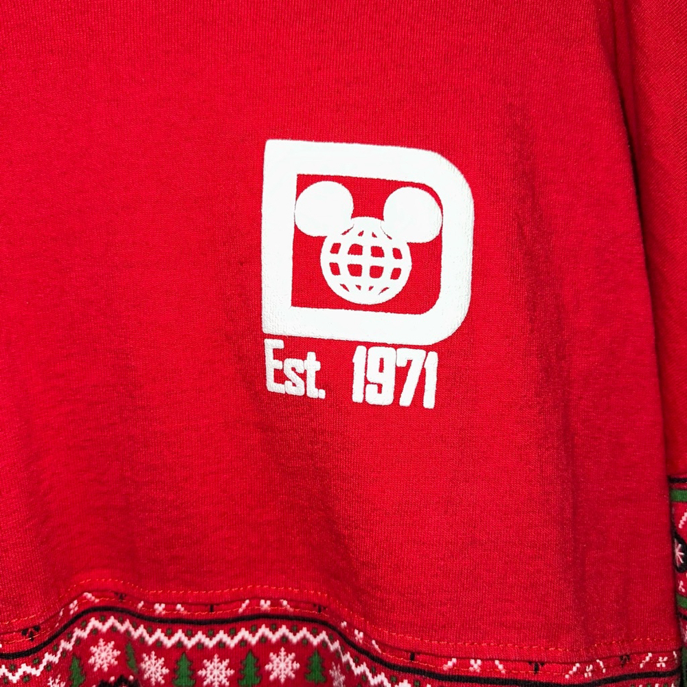 Walt Disney Parks Spirit Jersey Rare XS Authentic Red Christmas 2018 Women’s - Picture 4 of 16